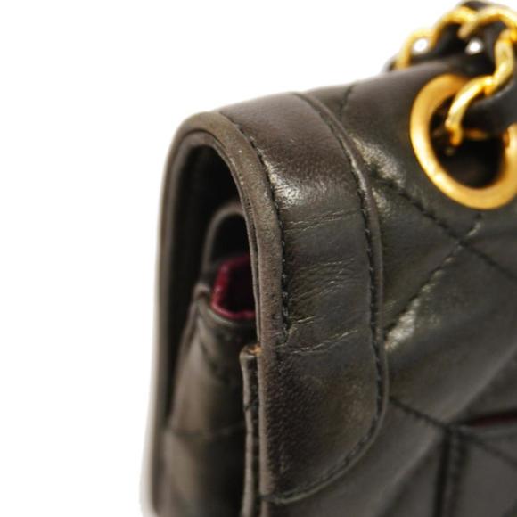 Chanel Shoulder Bag Matelasse Paris Limited W Flap Chain Lambskin Black Gold ... - Picture 11 of 15